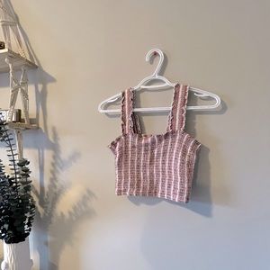 Pink striped tank top